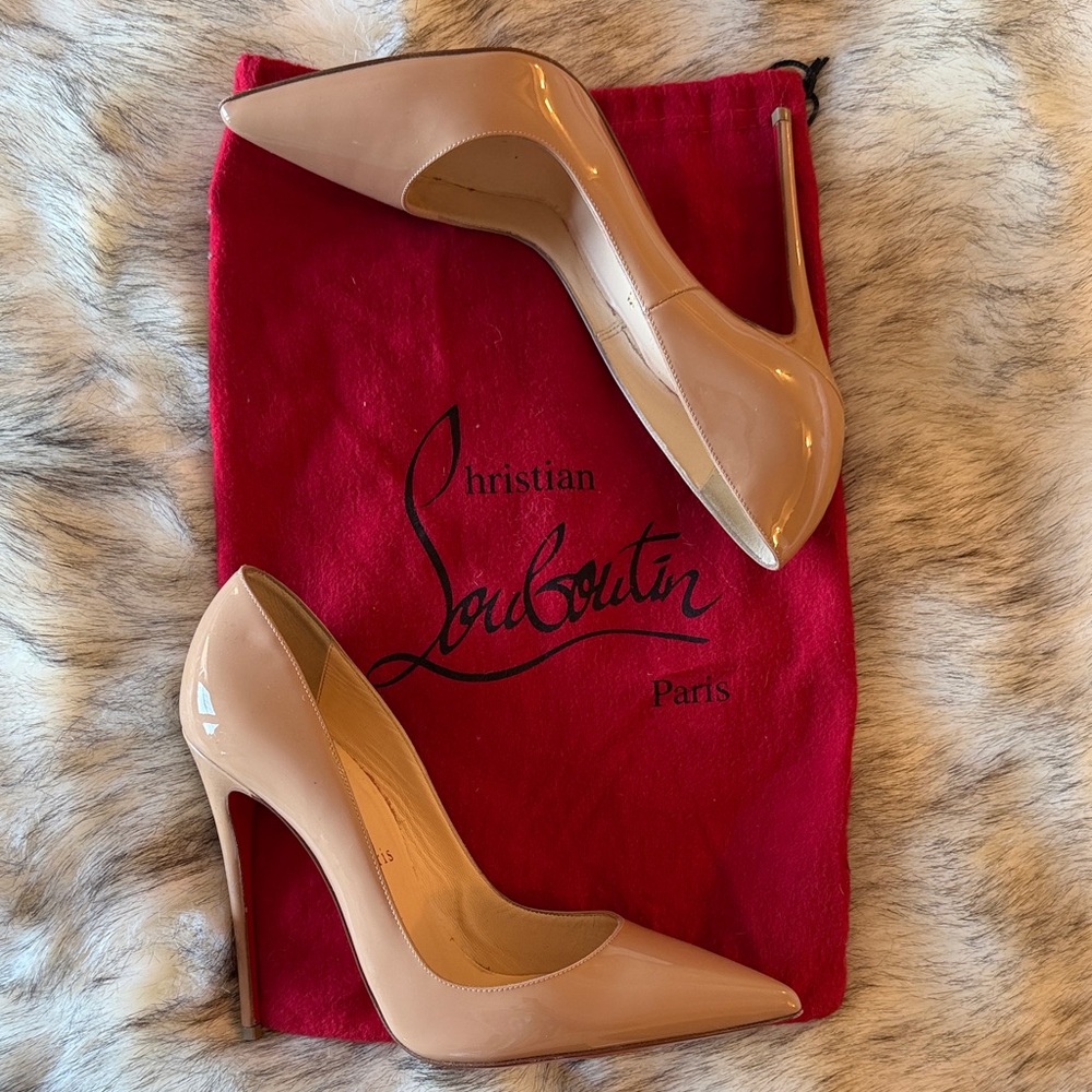 Christian Louboutin Nude So Kate Patent Pointed-Toe Stiletto Pumps - Picture 3 of 3
